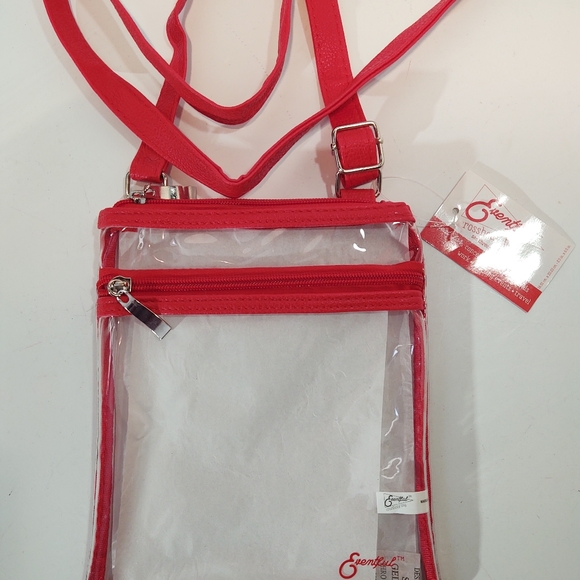 Eventful Cross Body Transparent Bag Red Trim - Picture 3 of 3